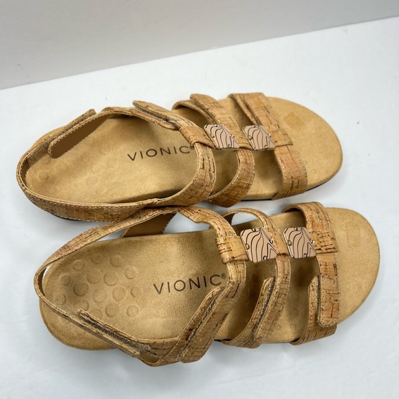 Vionic Women's Amber Adjustable Sandals Gold Cork Plantar Fasciitis Sz 6M NWOB - Picture 9 of 12